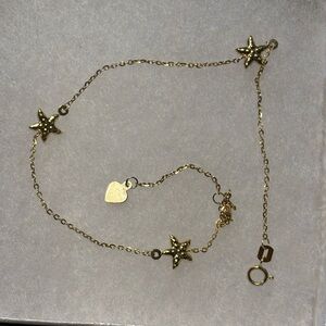 Polished  Ankle Bracelet in 10k Gold